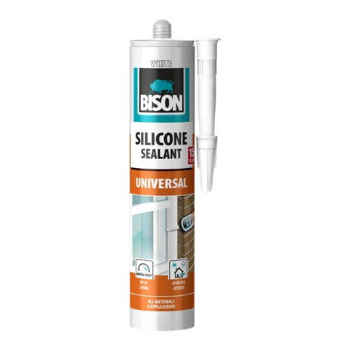 Universal Silicone sealant white Bison Универзален силикон Бел 280 мл. - Image 1